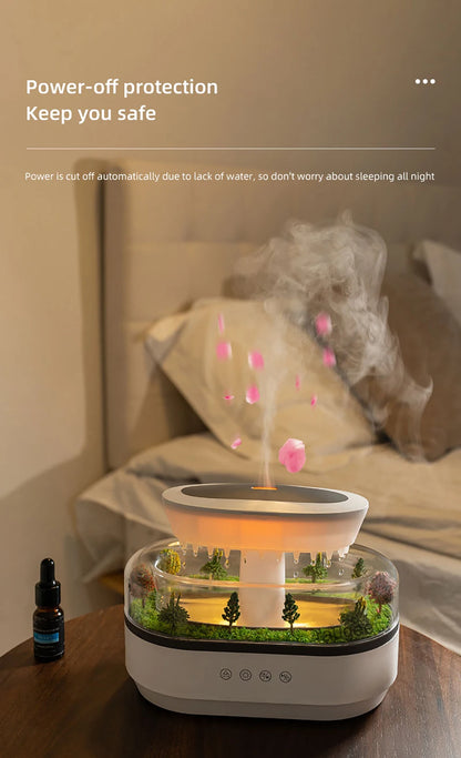 Aroma Humidifier Raindrop Air Humidifier Colorful Light White Noise Essemtial Oil Diffuser Home Ultrasonic Fragrance Diffuser