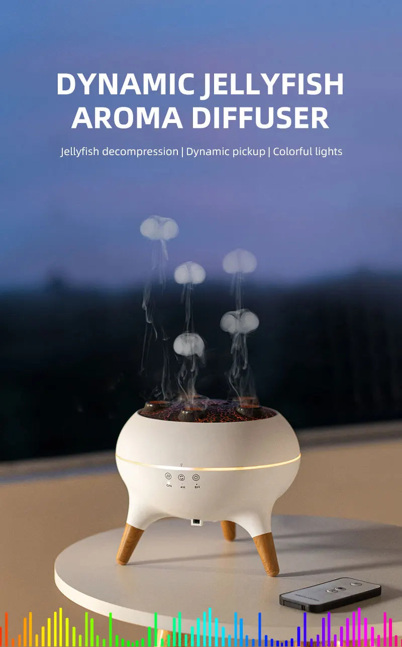 Dynamic Multi Spray Incense Humidifier Desktop Flame Humidifier Home Fog Quantity Colorful Light Remote Control