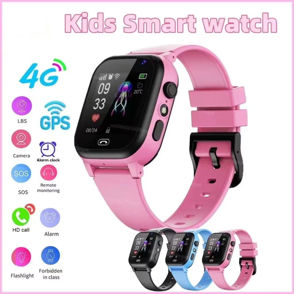 Kids 4G Smart Watch SOS GPS Location Voice Call Sim Card Child Smart Watch Camera Waterproof Watch For Boys Girl Present