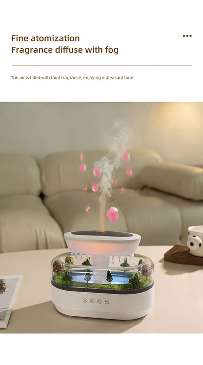 Aroma Humidifier Raindrop Air Humidifier Colorful Light White Noise Essemtial Oil Diffuser Home Ultrasonic Fragrance Diffuser