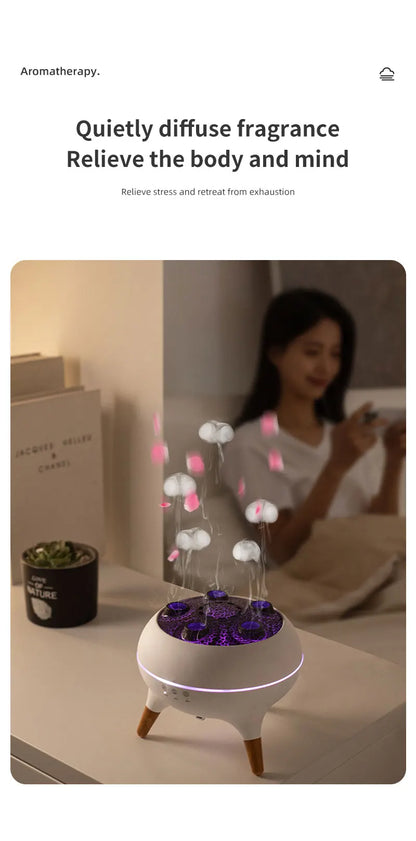 Dynamic Multi Spray Incense Humidifier Desktop Flame Humidifier Home Fog Quantity Colorful Light Remote Control