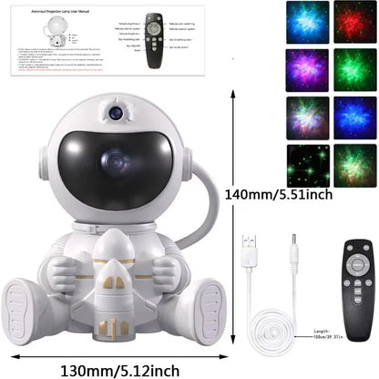 Star Galaxies Projector Night Light Astronaut Rocket LED Starry Sky Porjectors Lamp For Decoration Bedroom Room Decor Kids Gift