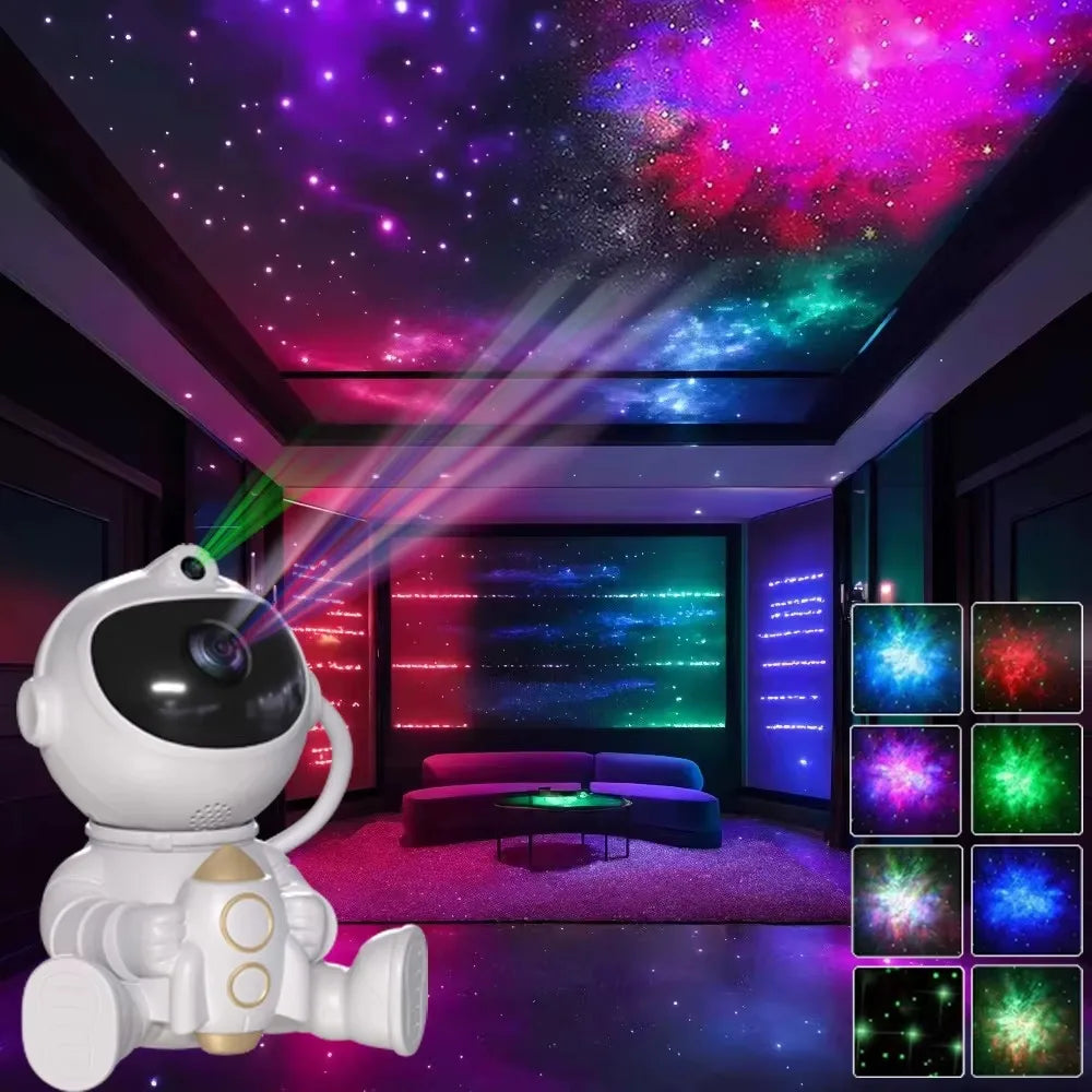 Star Galaxies Projector Night Light Astronaut Rocket LED Starry Sky Porjectors Lamp For Decoration Bedroom Room Decor Kids Gift