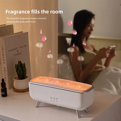 Jellyfish decompression Effect Diffuser Simulation Flame Aroma Diffuser Colorful lighting Humidifier for Bedroom, Home, Office